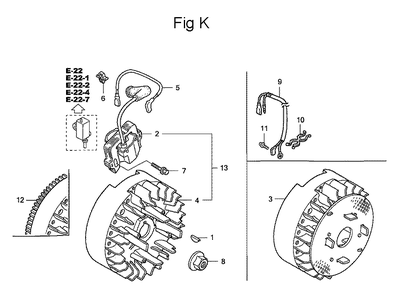 Fig-11 Diagram and Parts List for GC135 Type QHA Honda Engine