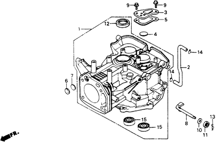 Cylinder Diagram and Parts List for HT-R3811 (Type  SA)(MABT-5000001 - 9999999) Honda Lawn Mower