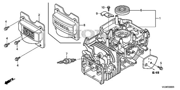 Cylinder Barrel Diagram and Parts List for HRR216K10 (Type  VLAA)(MZCG-1140001 - 1660000) Honda Lawn Mower