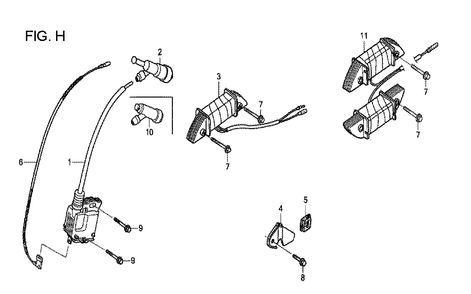 Fig-8 Diagram and Parts List for GX120T1 Type TX2 Honda Engine