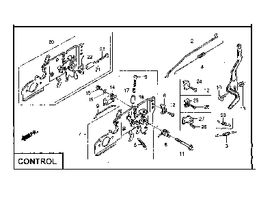 Control Diagram and Parts List for GCV160-LAOS3A  Honda Engine