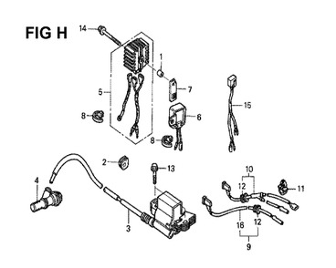 Fig-5 Diagram and Parts List for GXV340K2 Type DN Honda Engine