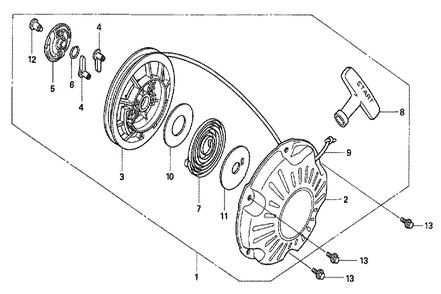 Fig-0 Diagram and Parts List for GX100U Type KRS2 Honda Engine