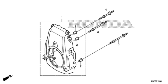Fan Cover Diagram and Parts List for GXH50UTX (Type QXB4)(GCBYT-2000001-9999999) Honda Engine