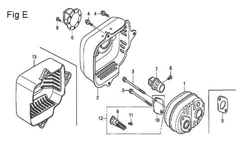 Fig-5 Diagram and Parts List for GCV160LA0 Type S1M Honda Engine