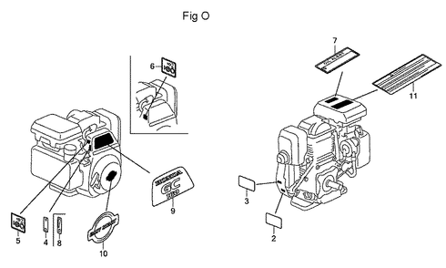 Fig-15 Diagram and Parts List for GC160LA Type QDE Honda Engine