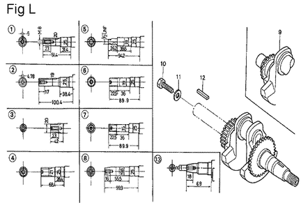 Fig-6 Diagram and Parts List for GX200 Type VX Honda Engine