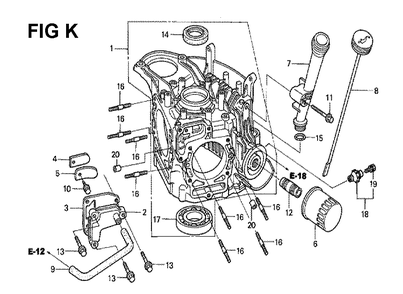 Fig-7 Diagram and Parts List for GXV530 Type QEA3 Honda Engine