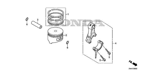 Piston-Connecting Rod Diagram and Parts List for EU2200IT (Type  A3)(EAMT-1000001 - 9999999) Honda Generator