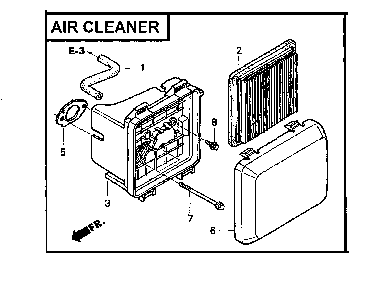 Air cleaner Diagram and Parts List for GCV160-LAOS3A  Honda Engine