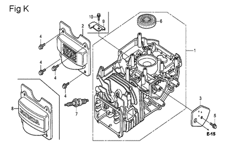 Fig-11 Diagram and Parts List for GCV190LA Type N1A Honda Engine