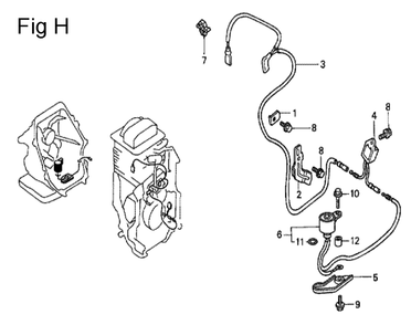 Fig-8 Diagram and Parts List for GC190A Type VXE Honda Engine