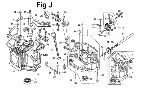 Fig-1 Diagram and Parts List for GXV160UH2 Type SFY1 Honda Engine