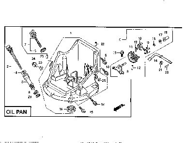 Oil pan Diagram and Parts List for GCV160-LAOS3A  Honda Engine