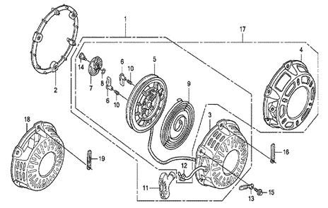 Fig-0 Diagram and Parts List for GX200 Type TXU1 Honda Engine