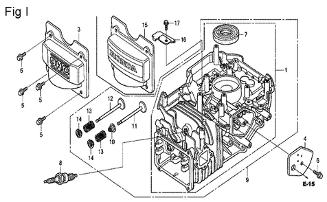 Fig-9 Diagram and Parts List for GCV160A Type A1A Honda Engine