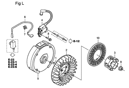 Fig-12 Diagram and Parts List for GC190A Type QHAD Honda Engine