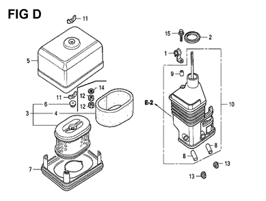 Fig-4 Diagram and Parts List for GX120K1 Type QB26 Honda Engine