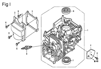 Fig-9 Diagram and Parts List for GSV190A Type A1G7 Honda Engine