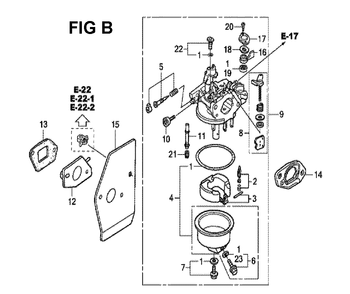 Fig-8 Diagram and Parts List for GXV160UH2 Type SFL Honda Engine