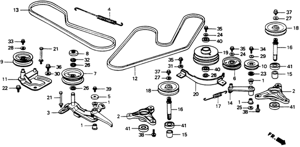Cutter Pulley (Cd3811) Diagram and Parts List for CD3811 (Type  A)(RAH-0000001 - 9999999) Honda Lawn Tractor Accessories