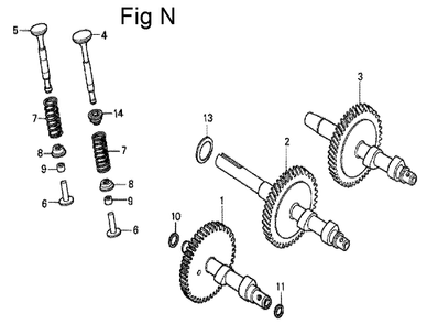 Fig-14 Diagram and Parts List for G100K2 Type ZK2 Honda Engine