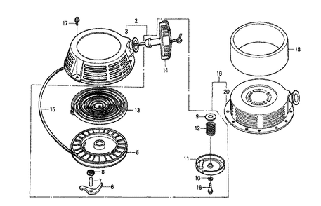 Fig-0 Diagram and Parts List for GXV340K1 Type DA Honda Engine