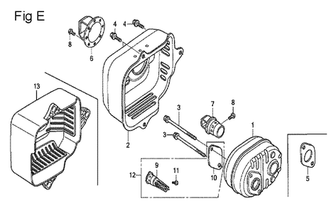 Fig-5 Diagram and Parts List for GCV160A Type S1M Honda Engine