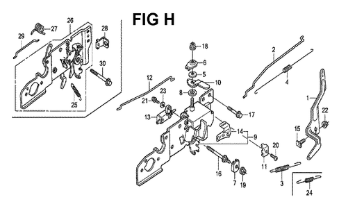 Fig-8 Diagram and Parts List for GCV190LA Type BHH Honda Engine