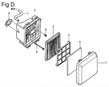 Fig-4 Diagram and Parts List for GSV190A Type N2G7 Honda Engine