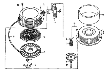 Fig-0 Diagram and Parts List for GXV340K1 Type DAE Honda Engine