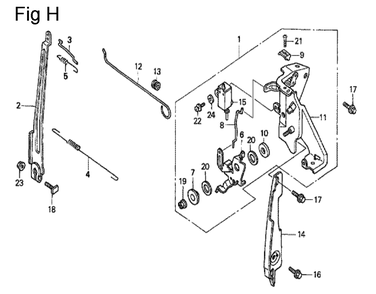 Fig-8 Diagram and Parts List for GC190A Type QHE5 Honda Engine