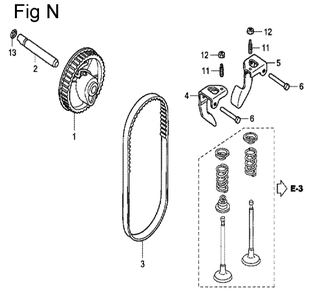 Fig-14 Diagram and Parts List for GC160A Type QHE5 Honda Engine