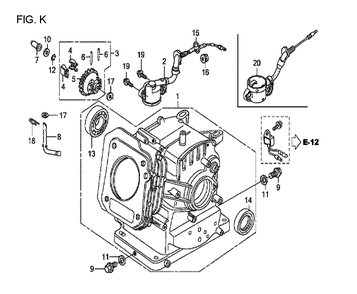 Fig-11 Diagram and Parts List for GX120T1 Type QX Honda Engine