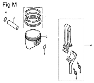 Fig-13 Diagram and Parts List for GC190A Type QHE5 Honda Engine