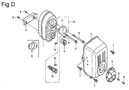 Fig-4 Diagram and Parts List for GC135 Type PHD Honda Engine