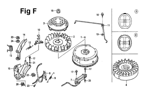 Fig-4 Diagram and Parts List for GXV120 Type P Honda Engine