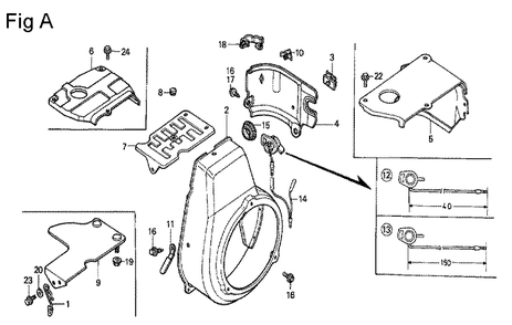 Fig-1 Diagram and Parts List for G100K2 Type MMB Honda Engine