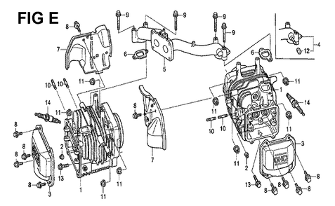 Fig-15 Diagram and Parts List for GXV530 U3-1070150 Honda Engine