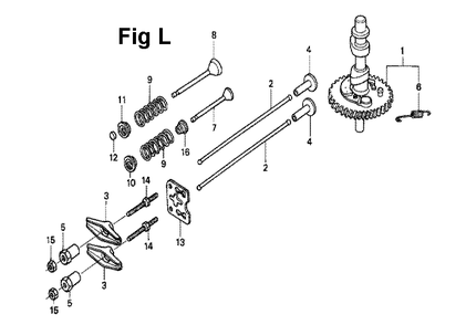 Fig-5 Diagram and Parts List for GXV120 Type N2T Honda Engine