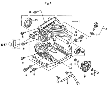 Fig-1 Diagram and Parts List for GC190A Type QHA Honda Engine