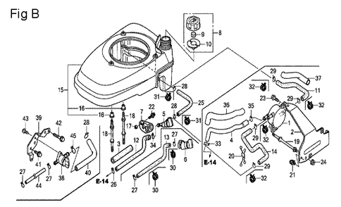 Fig-2 Diagram and Parts List for GCV135 Type N7E2 Honda Engine