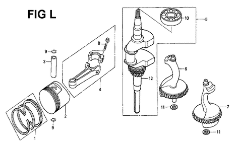 Fig-3 Diagram and Parts List for GXV340K1 Type DN Honda Engine