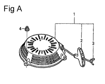 Fig-1 Diagram and Parts List for GCV190A Type N1A Honda Engine