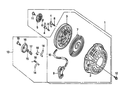 Fig-0 Diagram and Parts List for GX160H1 Type VSP Honda Engine
