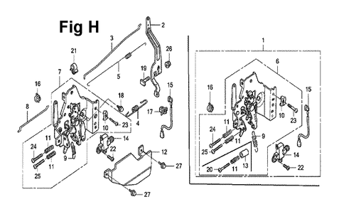Fig-5 Diagram and Parts List for GXV160UH2 Type N1 Honda Engine
