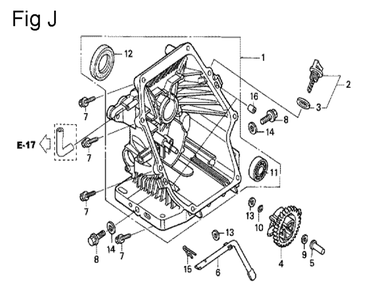 Fig-10 Diagram and Parts List for GS190A Type SBE6 Honda Engine