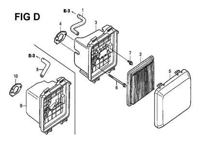 Fig-4 Diagram and Parts List for GCV190LA Type N5B Honda Engine