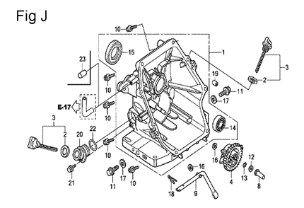 Fig-10 Diagram and Parts List for GC160 Type SHE Honda Engine