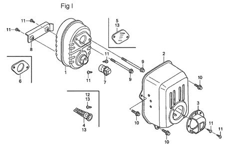 Fig-9 Diagram and Parts List for GS160LA Type QHAF Honda Engine